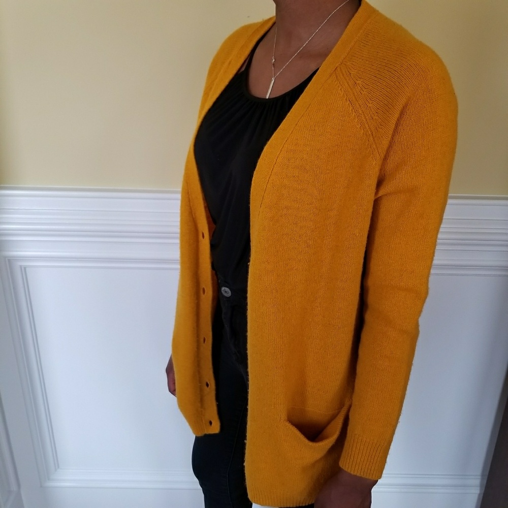 Mustard boyfriend cardigan